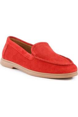 NEW SEYCHELLES women's sail away loafer in red suede